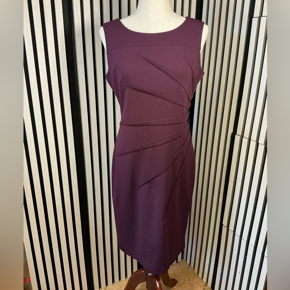 Calvin Klein Asymmetrical Purple Dress, Sz 8